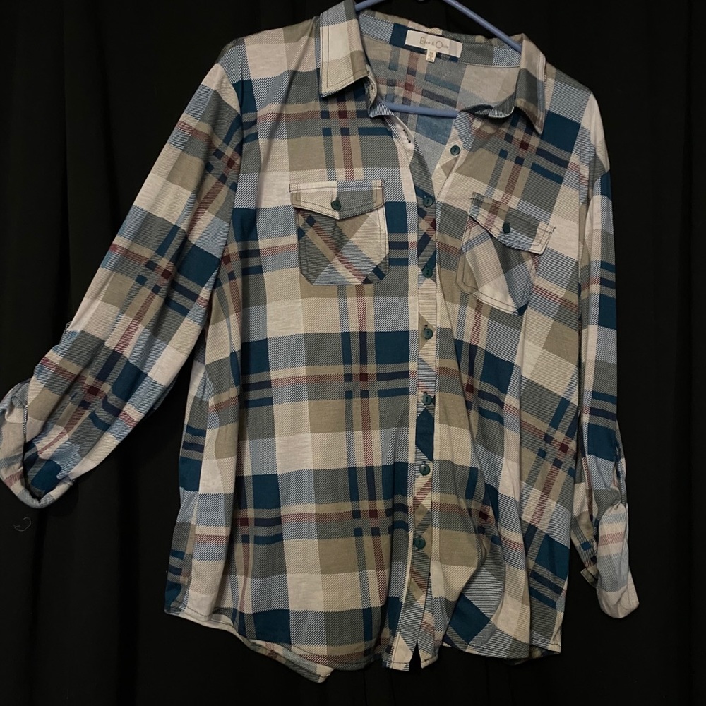 Eden & Olivia long sleeve button down.